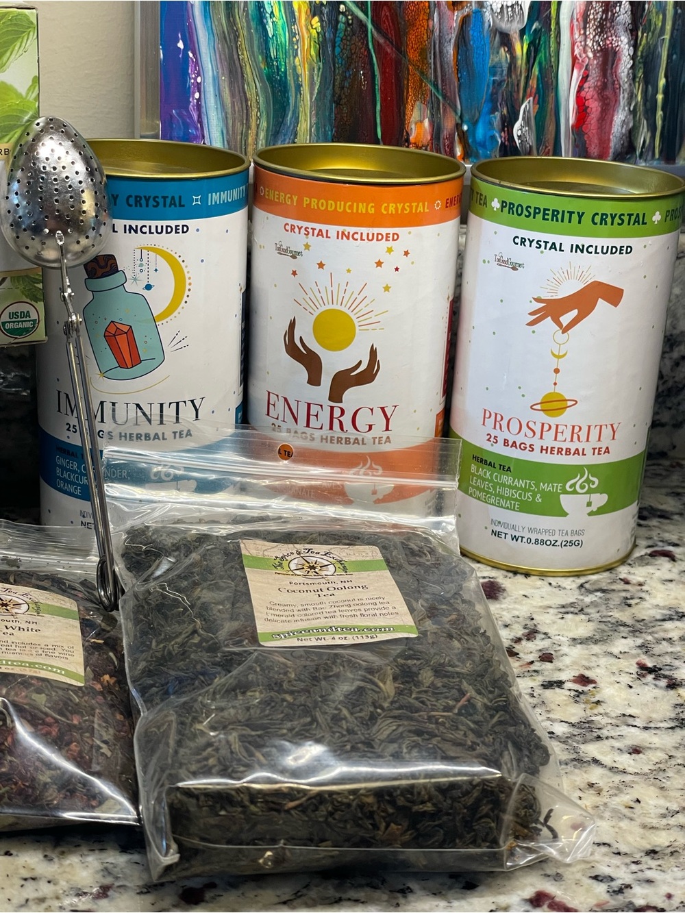 Tea Lovers Bundle - Loose Leaf Tea w/Silver Infuser - 131 Tea Bags